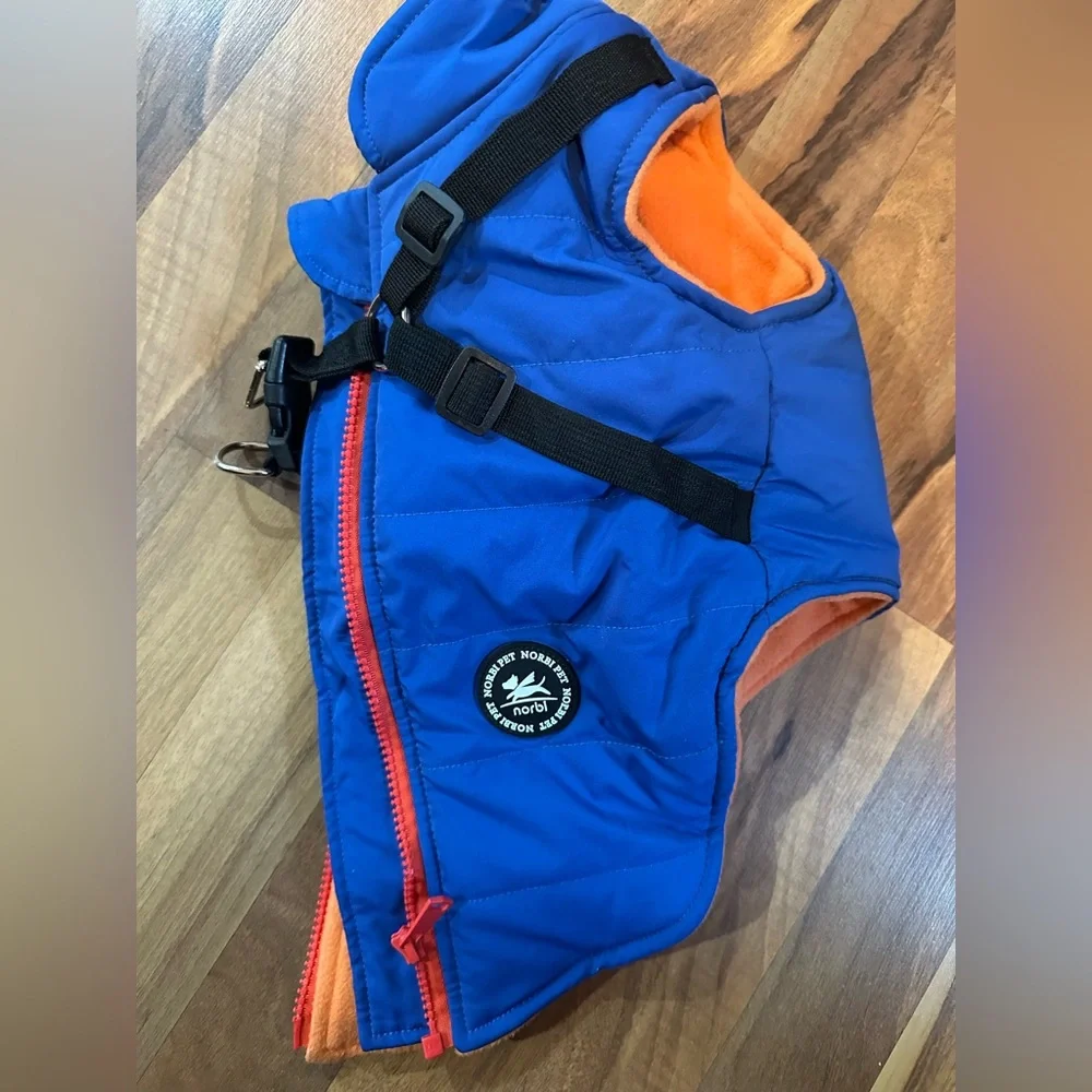 NWOT! Vibrant Blue and Orange Dog Harness by Norbi